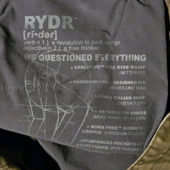 Kuhl Rydr Vintage Patina Dye Brown Outdoors Hiking Pants Utility Mens Size 36x30 - Picture 6 of 8